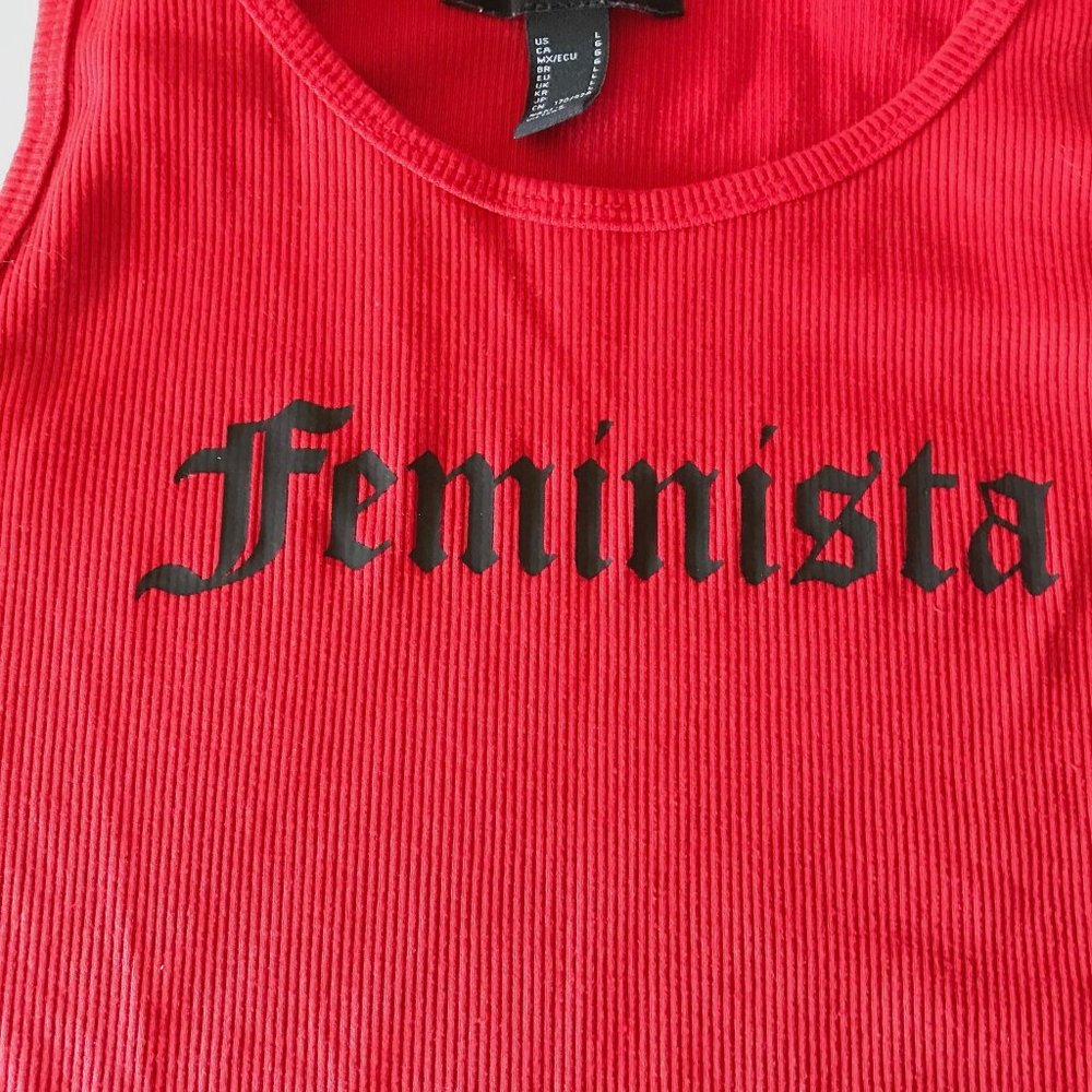 Forever 21 Ribbed Red Tank top- Size L Feminista